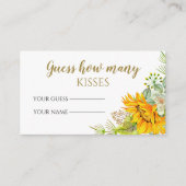 Carte D'accompagnement Tournesol devinez combien de baisers jeu nuptiale (Devant)