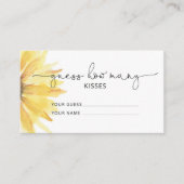 Carte D'accompagnement Tournesol devinez combien de baisers jeu nuptiale (Devant)