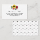 Carte d'accompagnement Tournesol et Roses (Devant / Derrière)