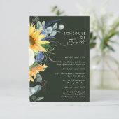 Carte D'accompagnement Tournesol | Horaire vert foncé des événements (Debout devant)