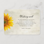 Carte D'accompagnement Tournesol. Mariage de fleurs rustique souhaitant b (Devant)