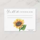 Carte D'accompagnement Tournesol nuptiale Date idées de nuit, pot de date (Devant)