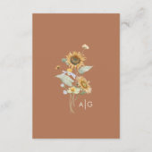 Carte D'accompagnement Tournesol Rustique Beige Mariage Détails (Dos)