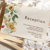 Carte D'accompagnement Tournesol Rustique Beige Mariage Réception