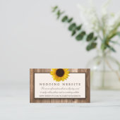 Carte D'accompagnement Tournesol rustique et Mariage de bois Brown (Debout devant)