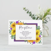 Carte D'accompagnement Tournesol Rustique violet Roses Réception de maria (Debout devant)