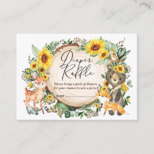 Carte D'accompagnement Tournesol Vert Bois Animaux Plongeurs Raffin