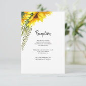 Carte D'accompagnement Tournesols rustiques | Réception de mariage (Debout devant)