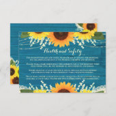 Carte D'accompagnement Tournesols Turquoises rustiques Mariage Santé et s (Devant / Derrière)