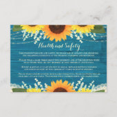 Carte D'accompagnement Tournesols Turquoises rustiques Mariage Santé et s (Devant)
