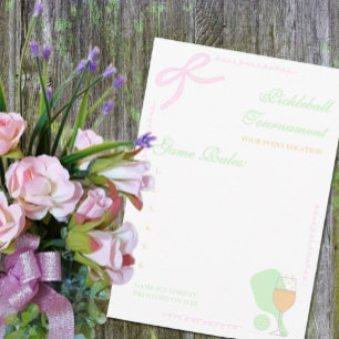 Carte D'accompagnement Tournoi de baby shower de mariage de pickleball et
