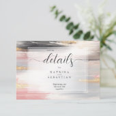 Carte D'accompagnement Traces Abstraites de brosse Blush Gold Charcoal (Debout devant)