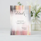 Carte D'accompagnement Traces Abstraites de brosse Blush Gold Charcoal (Debout devant)