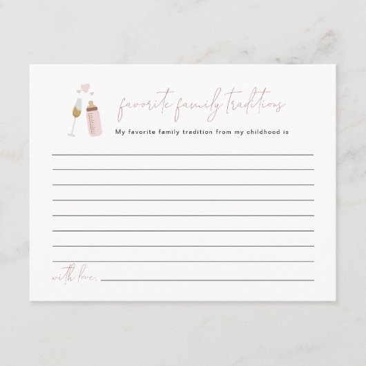 Carte D'accompagnement Traditions de famille ANDI Dusty Rose Poppin Bottl (Devant)