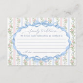 Carte D'accompagnement Traditions de la famille des Bow de fleurs rose et (Devant)