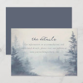 Carte D'accompagnement Tranquil Blue Watercolor Forest Scene (Devant / Derrière)