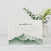 Carte D'accompagnement Tranquil Green Watercolor Mountain (Debout devant)