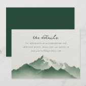 Carte D'accompagnement Tranquil Green Watercolor Mountain (Devant / Derrière)