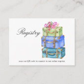 Carte D'accompagnement Travel Bridal shower QR code for registry (Devant)