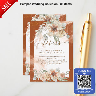Carte D'accompagnement Trending Terracotta Pampas Grass Mariage