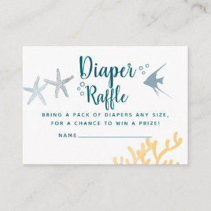 Carte D'accompagnement Trendy Under the Sea Baby shower Déchets Raffle