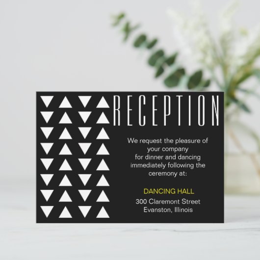 Carte D'accompagnement Triangles Accent jaune insertion de réception de m (Debout devant)