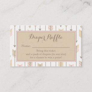 Carte D'accompagnement Tribal Flèche Baby shower Déchets Raffin Ticket Ta