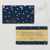 Carte D'accompagnement Tricolée de couches bleu et or brillant Confetti (Devant / Derrière)