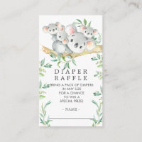 Triplets Koala Baby shower Déchets Raffle Ticket