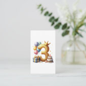 Carte D'accompagnement Troisième anniversaire doré (Debout devant)