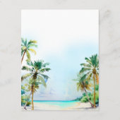 Carte D'accompagnement Tropical Beach Destination Détails du mariage (Dos)