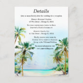 Carte D'accompagnement Tropical Beach Destination Détails du mariage (Devant)