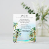 Carte D'accompagnement Tropical Beach Destination Détails du mariage (Debout devant)