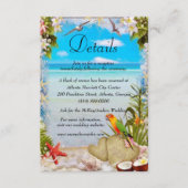 Carte D'accompagnement Tropical Beach Floral Détails du Mariage (Devant)