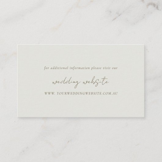 Carte D'accompagnement Tropical Beach Palm Sketch Gold Mariage Website (Dos)