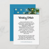 Carte D'accompagnement Tropical Beach Palm String Lights Détails du Maria (Devant / Derrière)