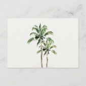 Carte D'accompagnement Tropical Beach Palm Trees Rustic Mariage Détail (Dos)