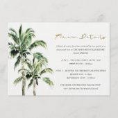 Carte D'accompagnement Tropical Beach Palm Trees Rustic Mariage Détail (Devant)