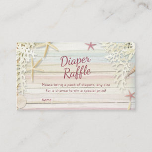 Carte D'accompagnement Tropical Beach Seashell Baby shower Déchets Raffle