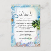 Carte D'accompagnement Tropical Beach Seashell Détails du Mariage (Devant)