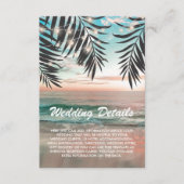 Carte D'accompagnement Tropical Beach Wedding Détails | Chaîne de lumière (Devant)