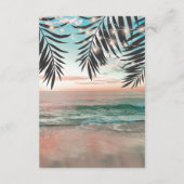 Carte D'accompagnement Tropical Beach Wedding Détails | Chaîne de lumière (Dos)