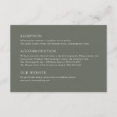 Carte D'accompagnement Tropical Beige Floral & Palm Wedding Details (Dos)