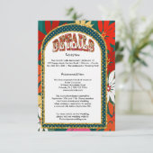 Carte D'accompagnement Tropical Big Flowers & Arch Détails du Mariage (Debout devant)