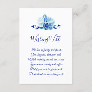 Carte D'accompagnement Tropical Blue Orchid Mariage Wishing well