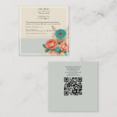 Carte D'accompagnement Tropical Blues & Greens Eco-friendly Plage RSVP (Devant / Derrière)