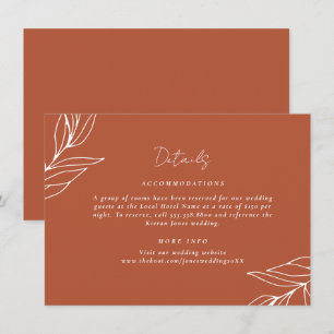 Carte D'accompagnement Tropical Boho Rust Détails du Mariage