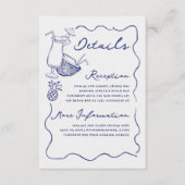 Carte D'accompagnement Tropical Cocktail & Ananas Détails du Mariage (Devant)