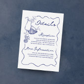 Carte D'accompagnement Tropical Cocktail & Ananas Détails du Mariage