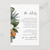 Carte D'accompagnement Tropical Destination Wedding Details (Devant)